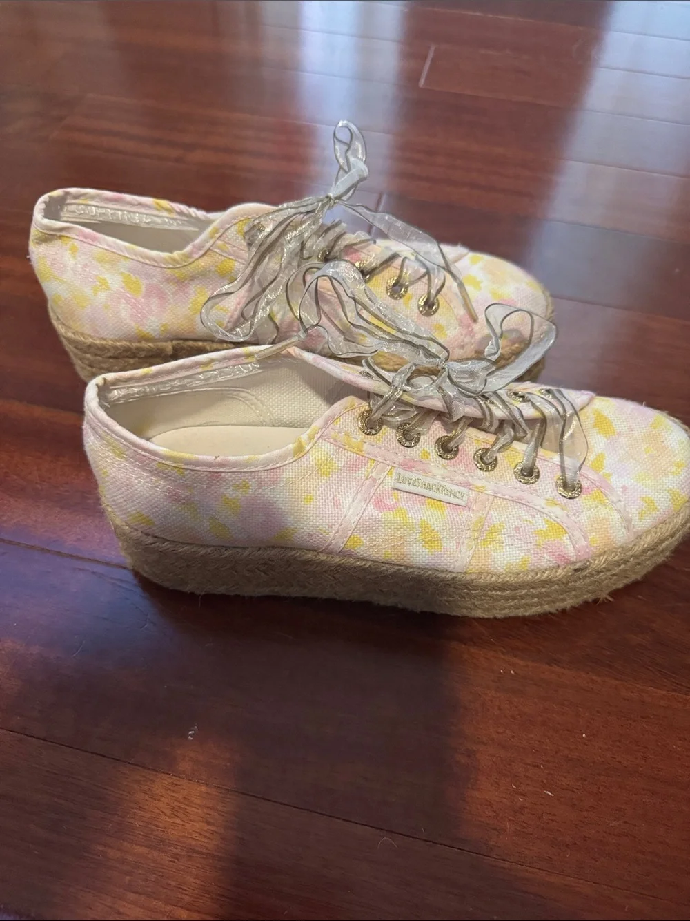 LoveShackFancy x Superga Canvas Espadrille Platform Sneakers 37/7